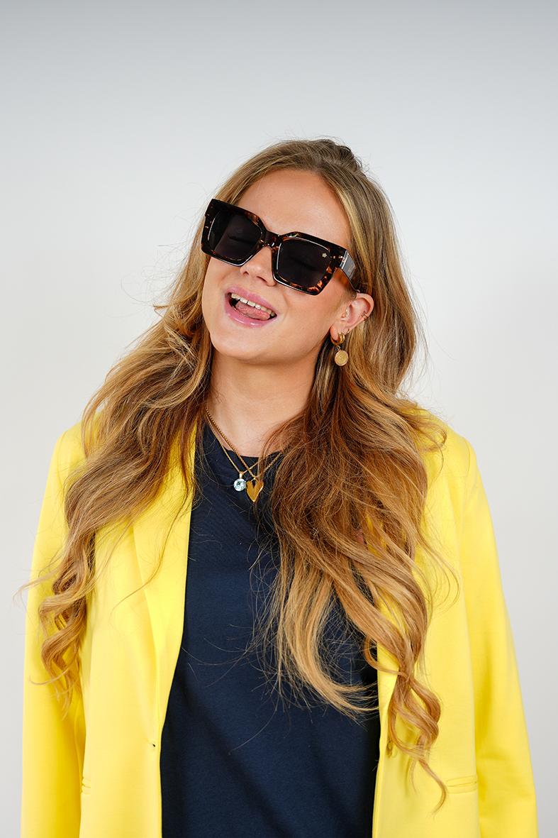 Gedurfde & Felle Zonnebril Bruin & Blauw