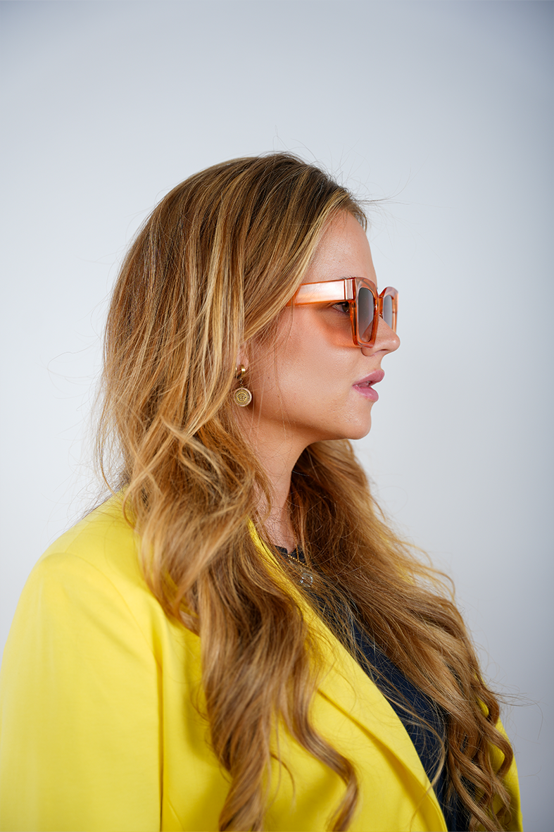 Gedurfde & Felle Zonnebril Oranje & Blauw