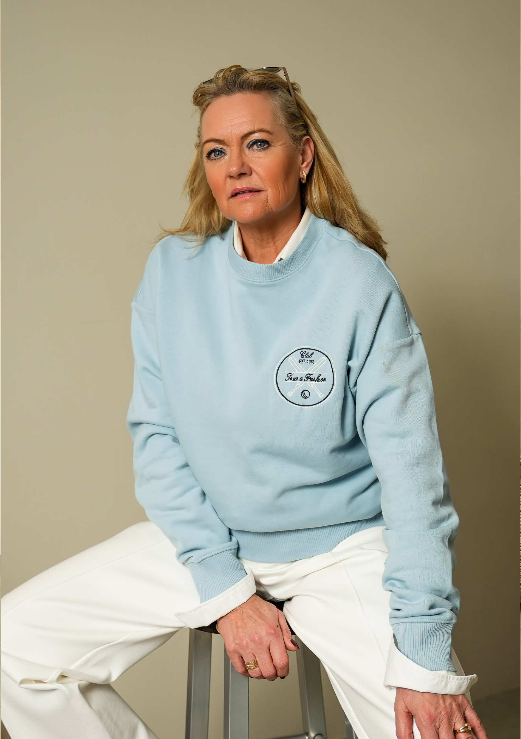 Lichtblauwe Sweater Dames | Tezza Fashion SS26