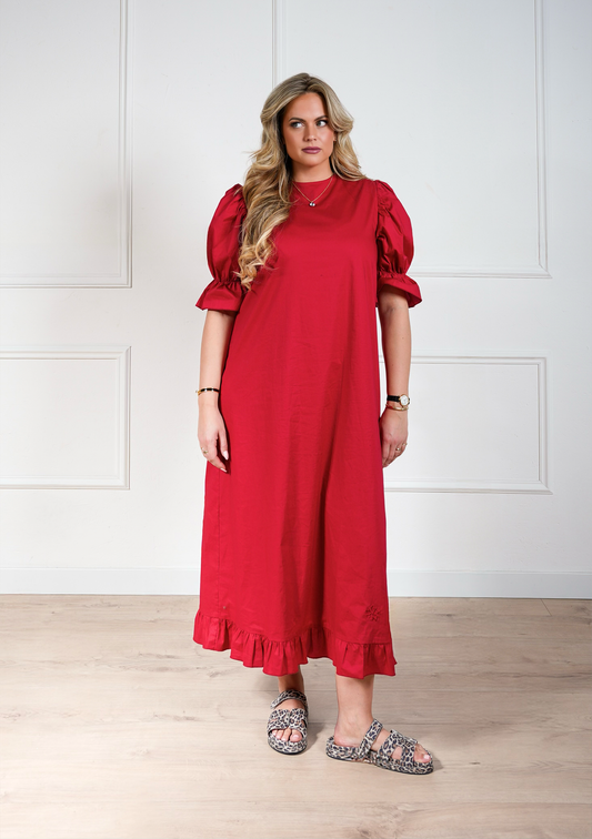SS26 Long Dress – Dark Red