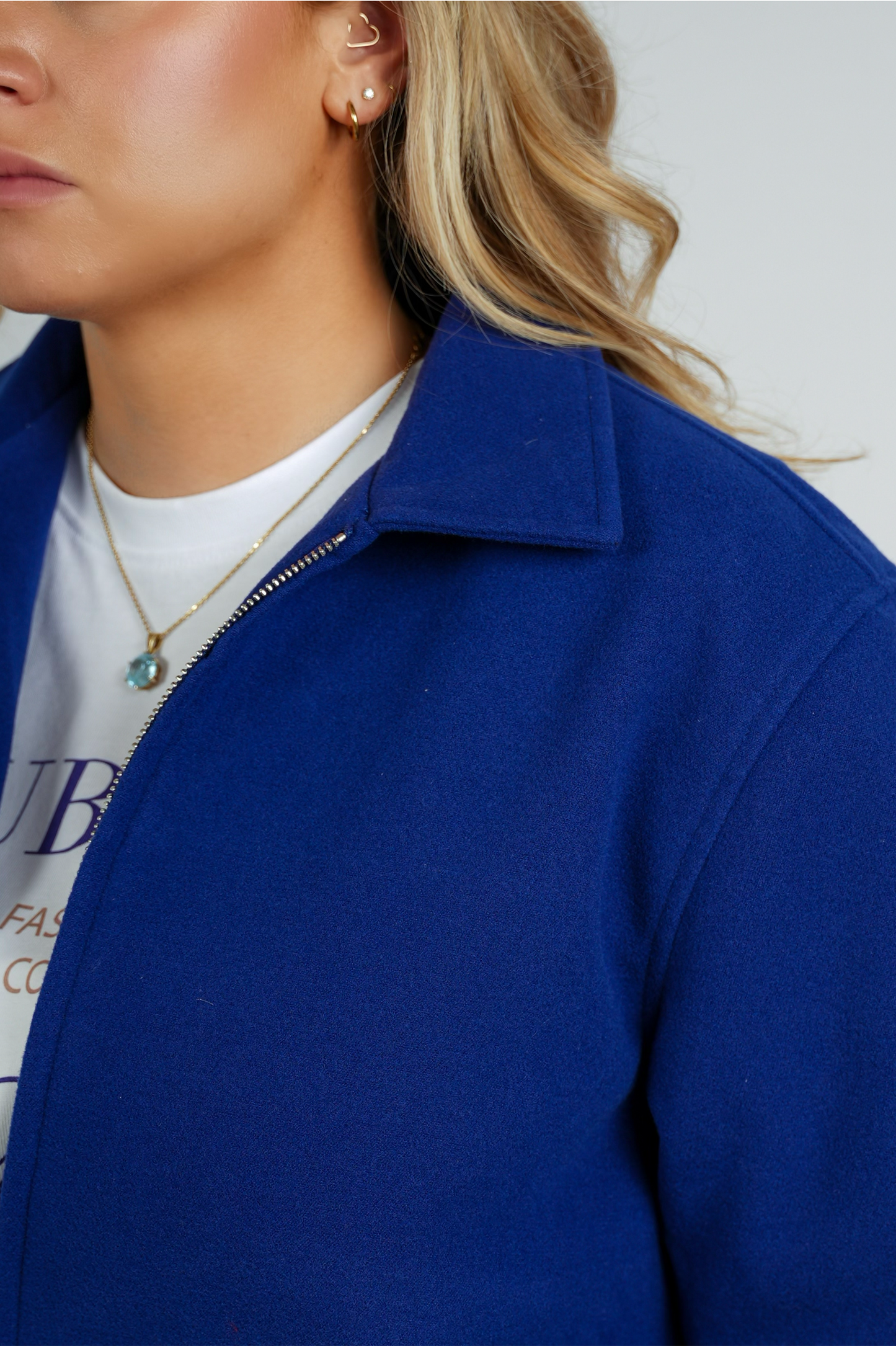 Korte Bomber Jas – Kobalt Blauw | FW25