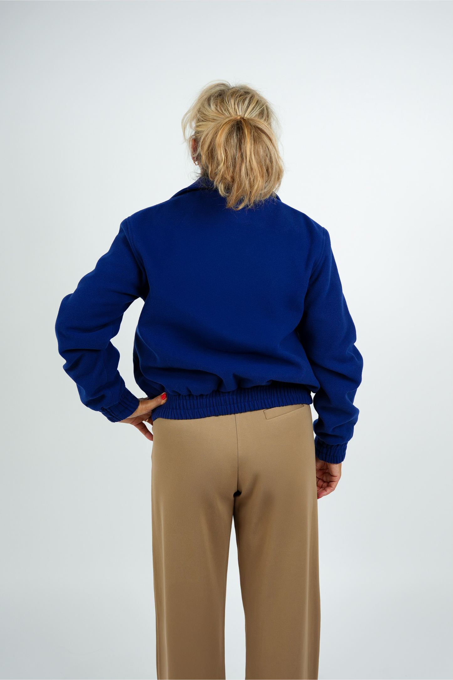 Korte Bomber Jas – Kobalt Blauw | FW25