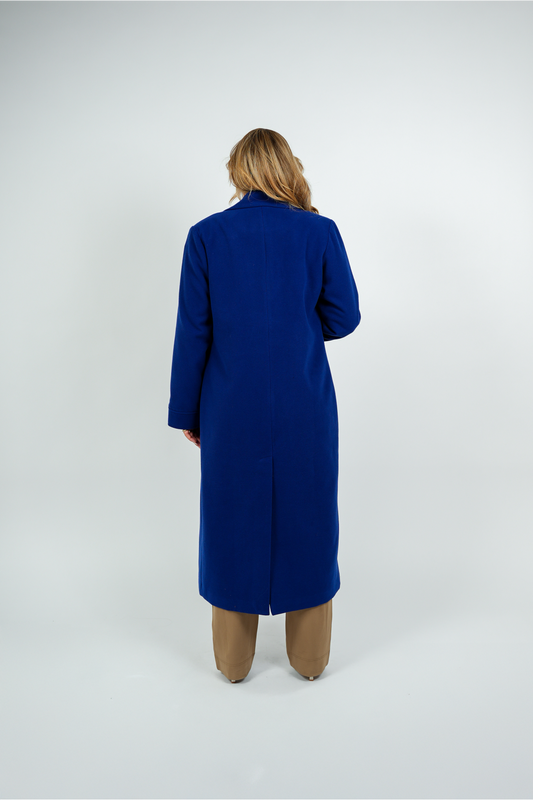 Lange Oversized Jas – Kobalt Blauw | FW25