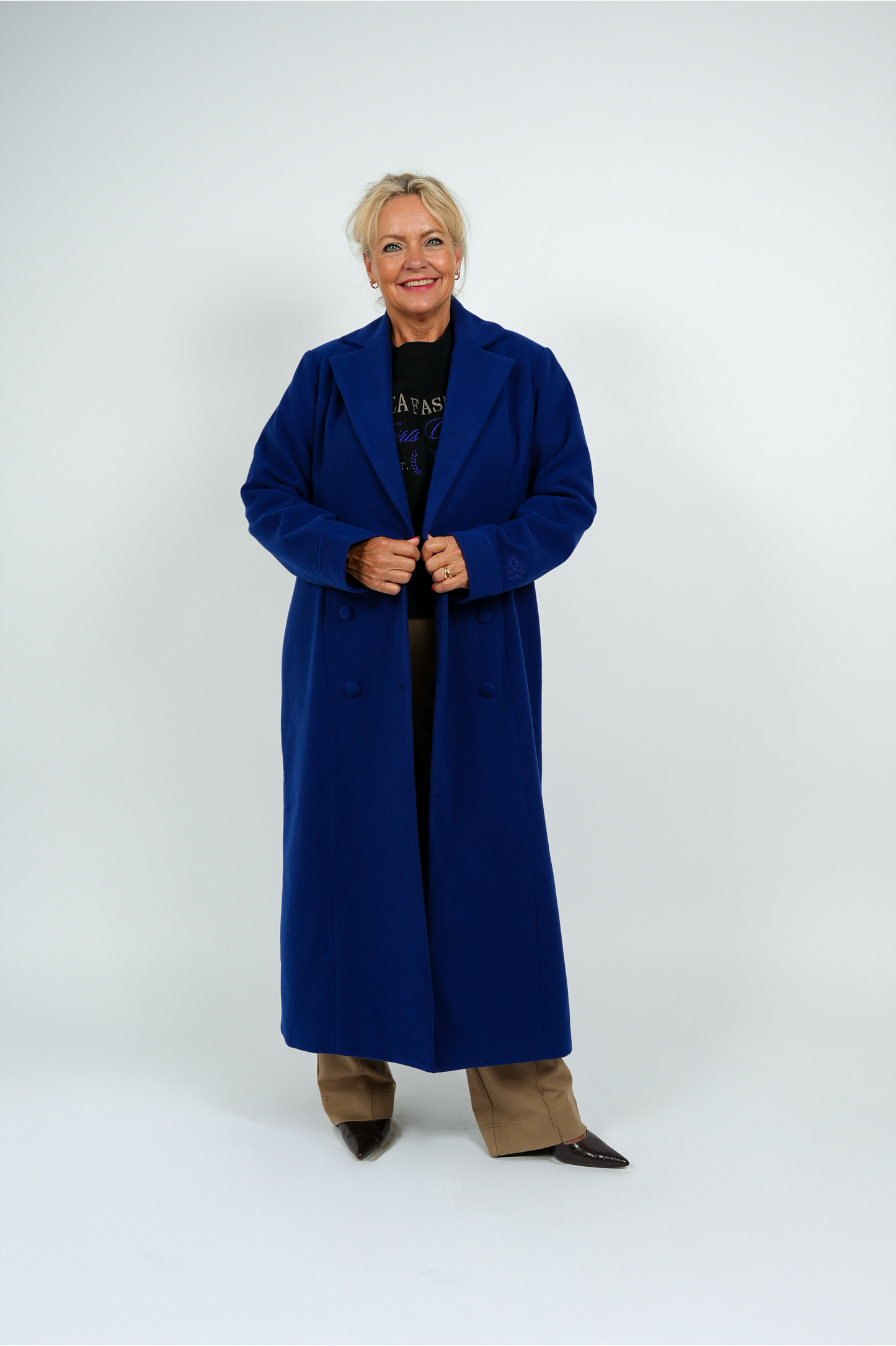 Lange Oversized Jas – Kobalt Blauw | FW25