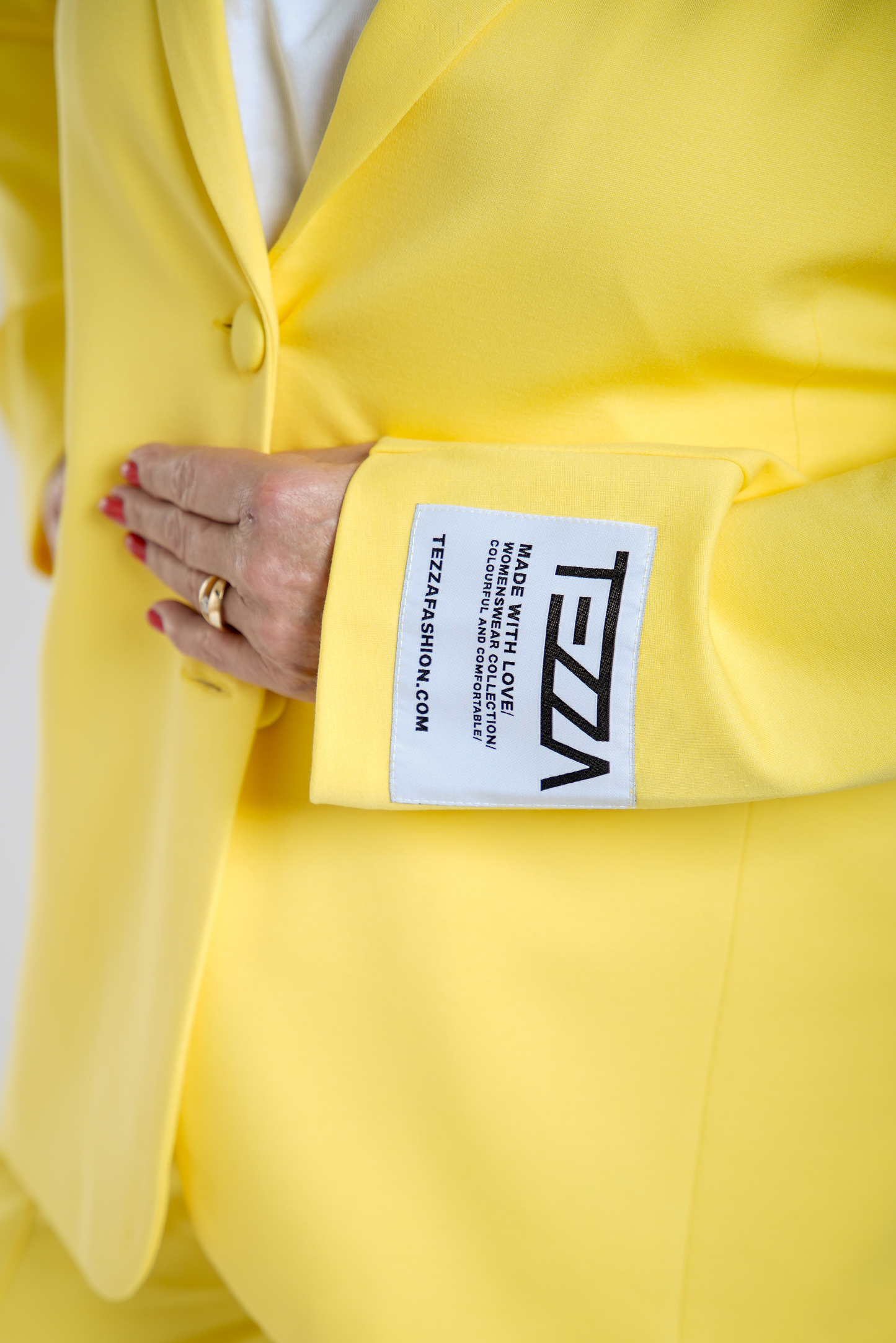 Blazer met Elastiek Geel