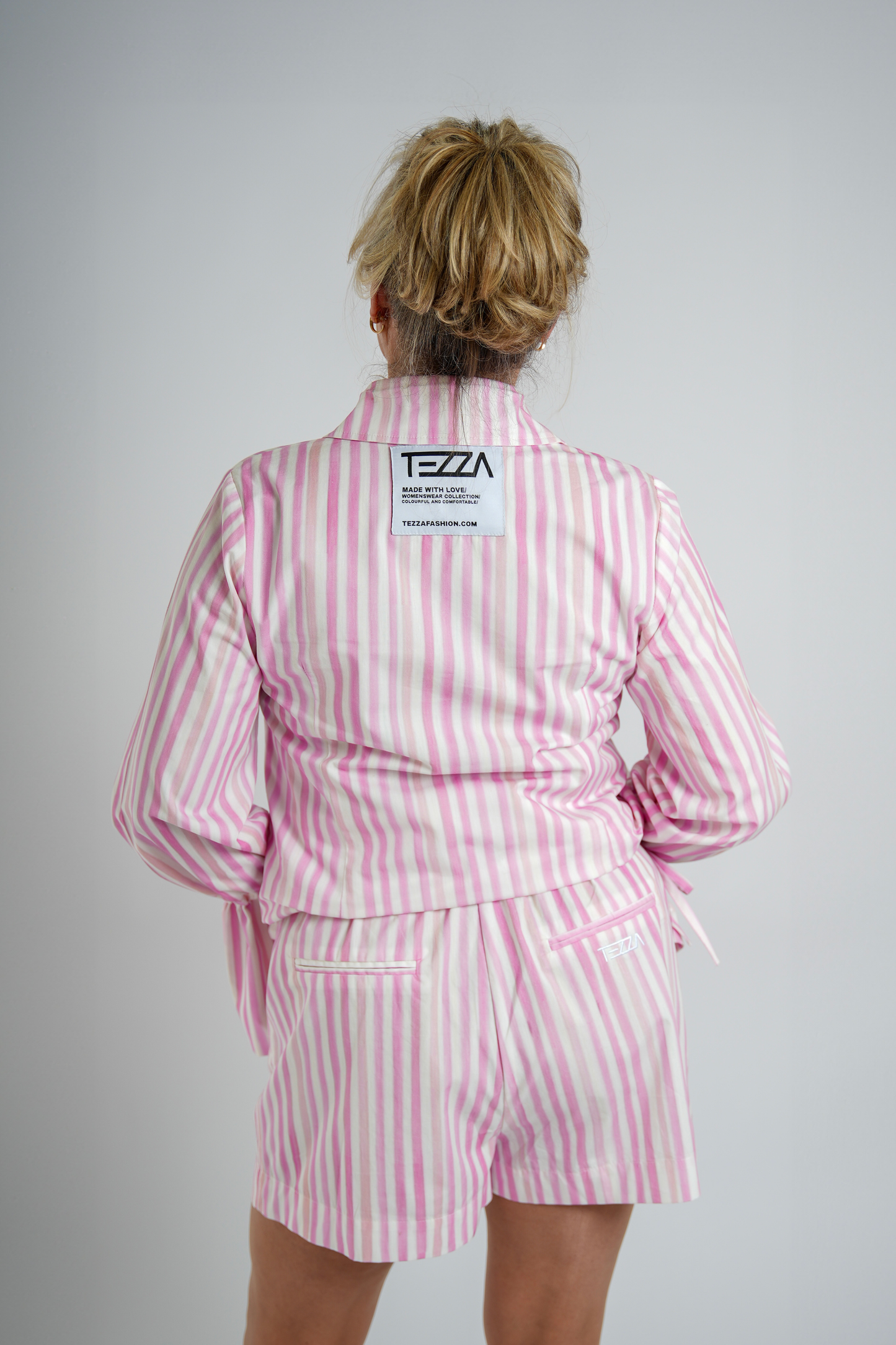 Streepblouse Roze & Wit