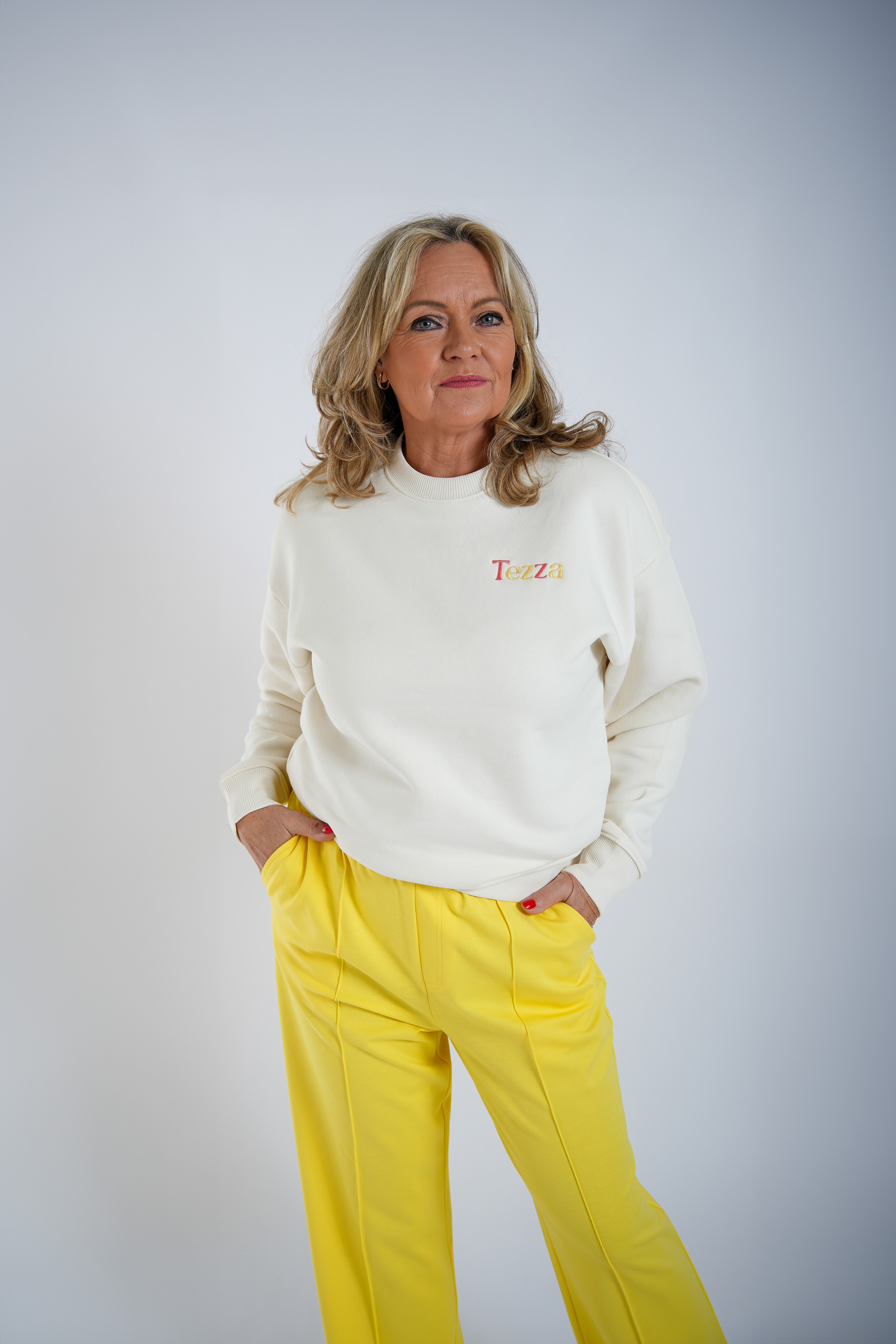 Pull boyfriend blanc cassé