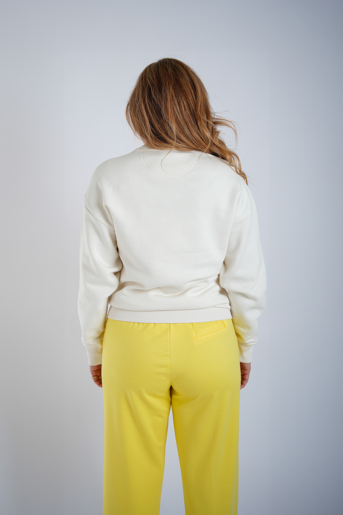 Pull boyfriend blanc cassé