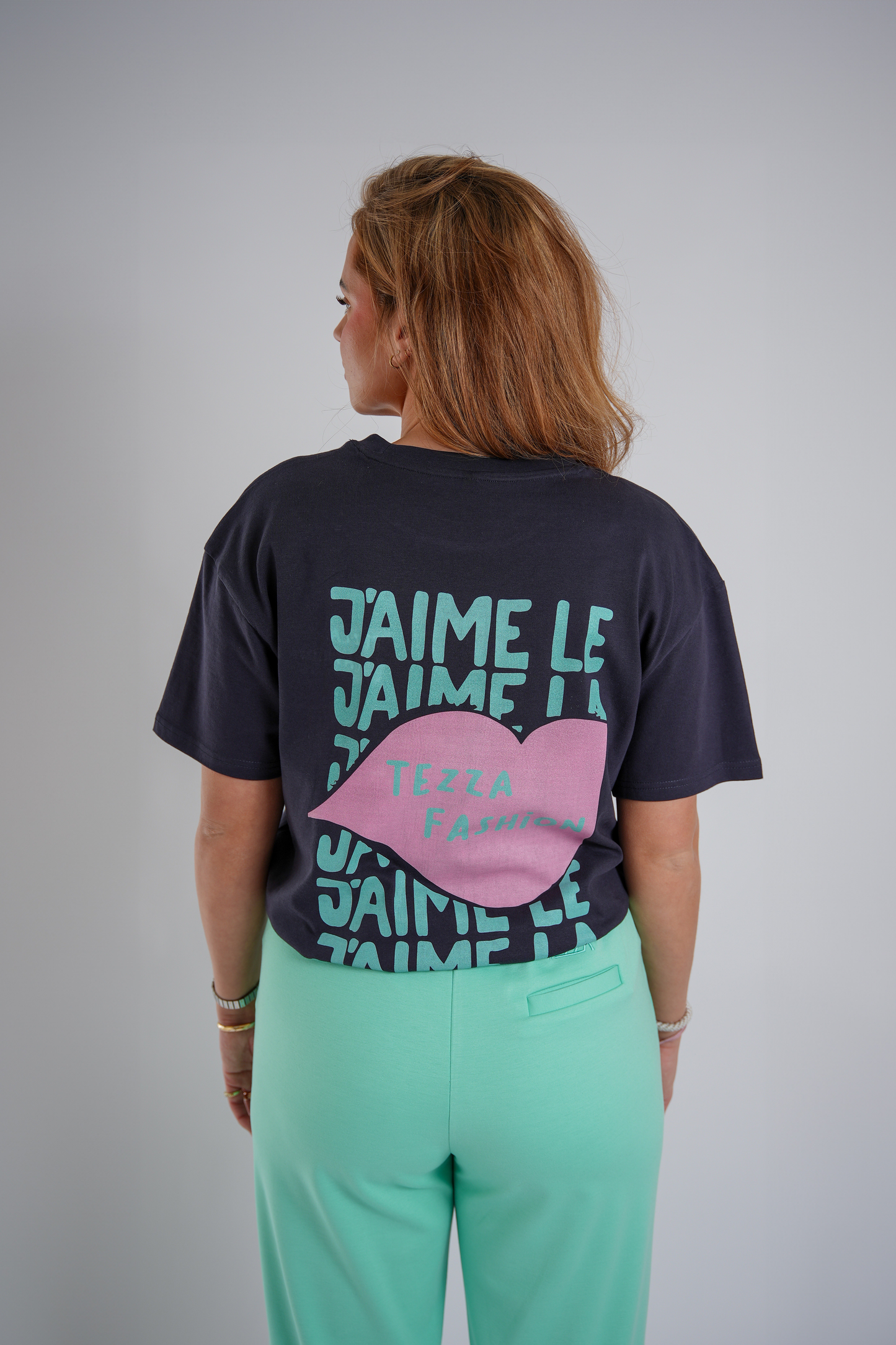 Oversized T-shirt Navy Blauw