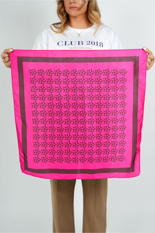 Satin Scarf – Pink/Brown | FW25