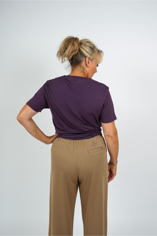 T-shirt Normale Pasvorm – Donkerpaars | FW25