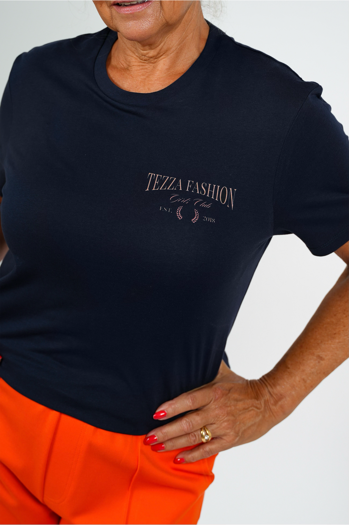 T-shirt Normale Pasvorm – Navy | FW25