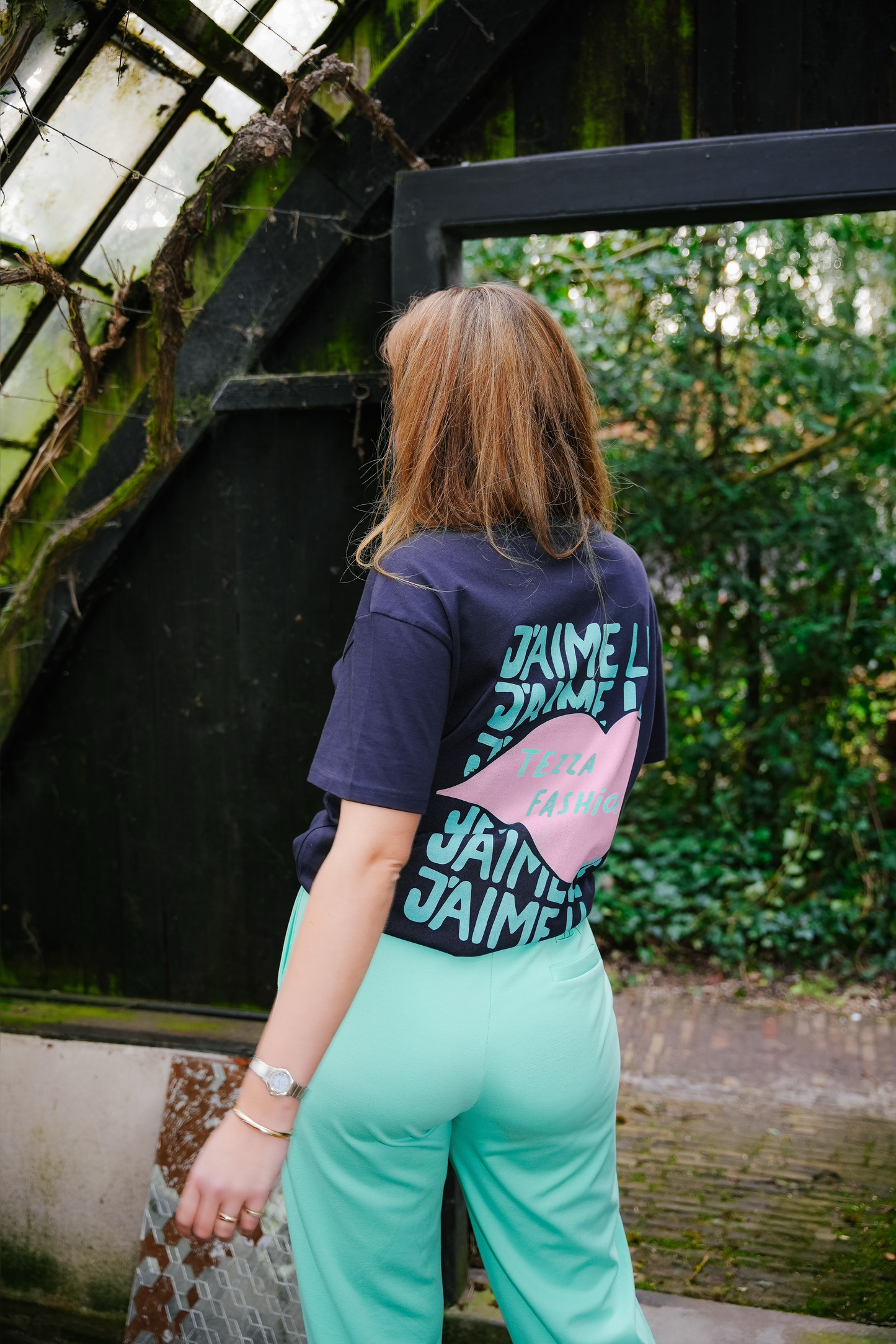 Oversized T-shirt Navy Blauw