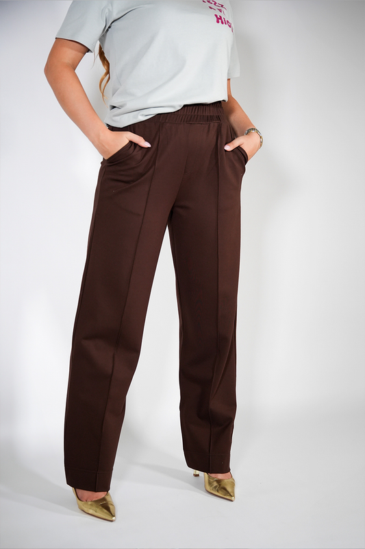 Pants wide brown