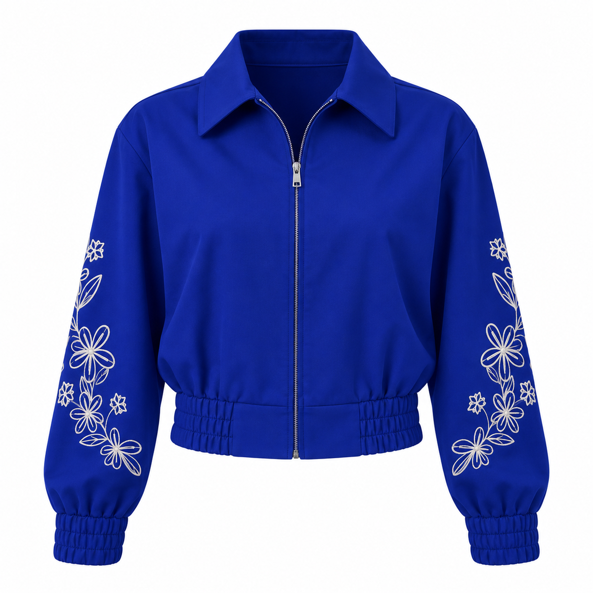Bomber Jacket – Cobalt Blue Flower