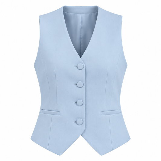 Cropped Gilet – Babyblauw