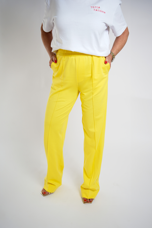 Wijde pantalon geel