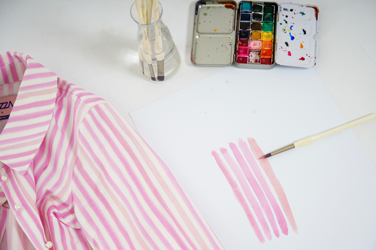 Stripe Blouse Pink & White